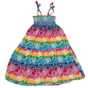 Vince Camuto Girls 4 Dress Tiered Smocked Floral Tropical Jungle